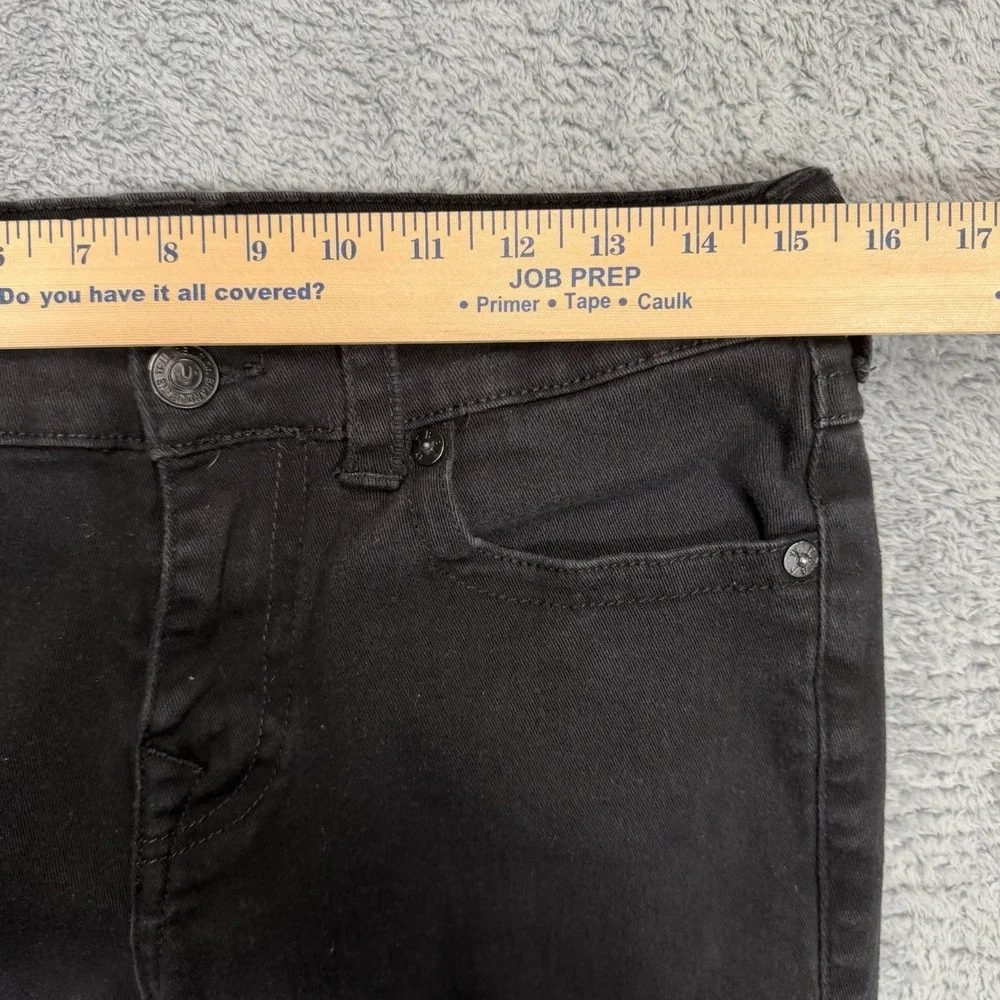 True Religion Rocco Jeans Mens 30x30 Relaxed Skinny Fit Black Denim Flap Pockets